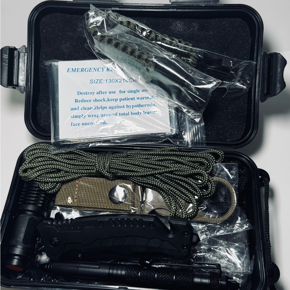 Emergency Survival Kit Waterproof Case Outdoor Camping Hiking Gear Set